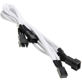 Picture of BitFenix 3-Pin 3x 3-Pin Adapter 60cm Sle eved White/Black