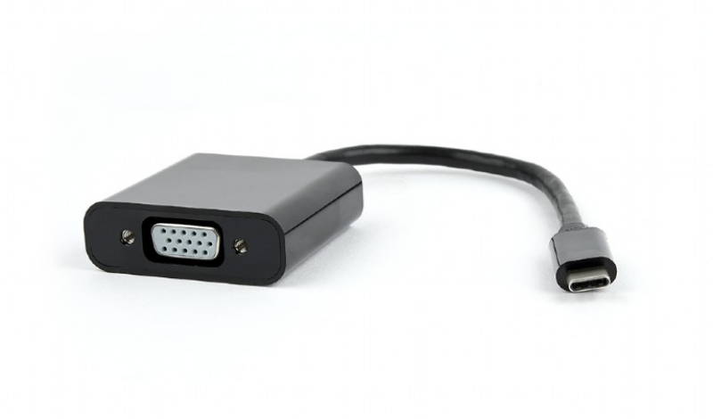 Picture of Gembird USB-C to VGA Adapter, Black AB-CM-VGAF-01