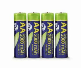 Picture of Gembird Ni-MH rechargeable AA batteries  4 pack  2000mAh EG-BA-AA20R4-01