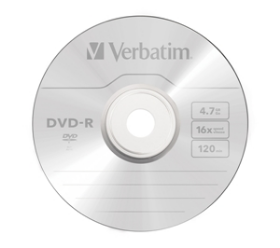 Picture of Verbatim DVD-R 16x Branded 15 cello pack box of 24