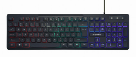 Picture of Gembird "Rainbow" backlight multimedia keyboard, black, US layout KB-UML-02