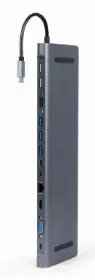 Picture of Gembird USB Type C  9in1 multi-port adapter (USB-C - USB - HDMI) A-CM-COMBO9-01