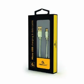 Picture of Gembird Cotton braided Micro-USB cable with metal connectors 1.8m black blister CCB-mUSB2B-AMBM-6