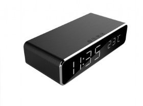 Picture of Gembird digital alarm clock with wireless charging Black DAC-WPC-01
