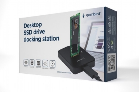 Picture of Gembird Desktop USB Type-C M.2 SATA & NVMe SSD Drive Docking Station Black DD-U3M2