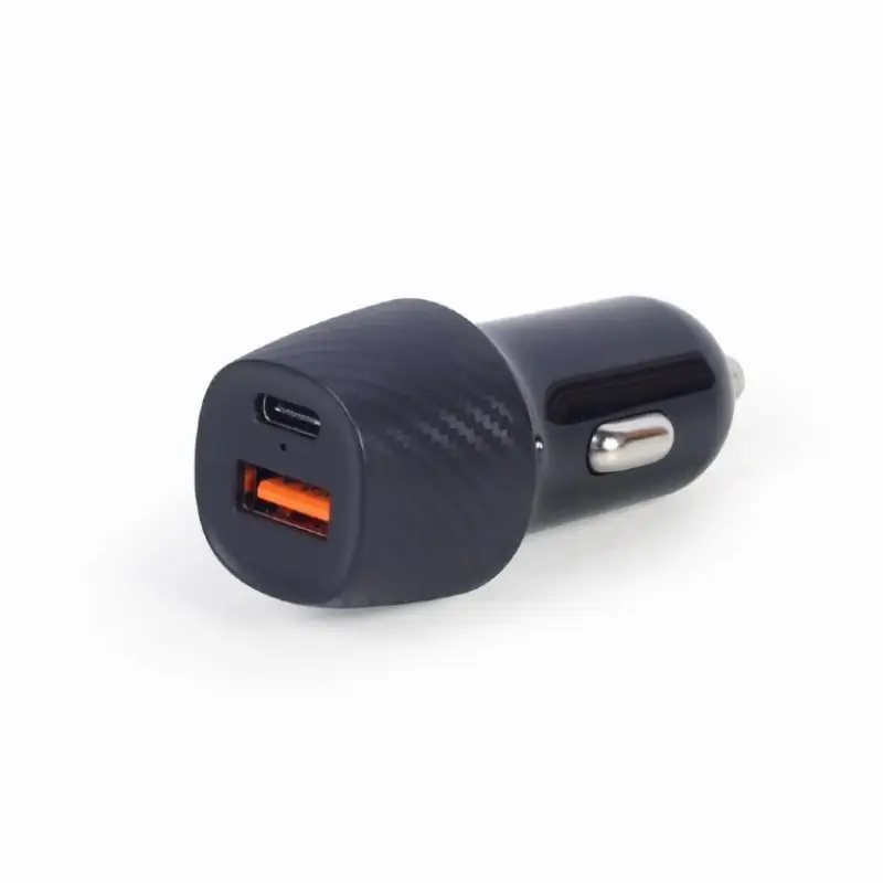 Picture of Gembird 2-port USB car fast charger, Type-C PD 20W Black TA-U2QC3-CAR-02