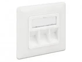 Picture of Delock 86194 Keystone Wall Outlet 3 port Compact