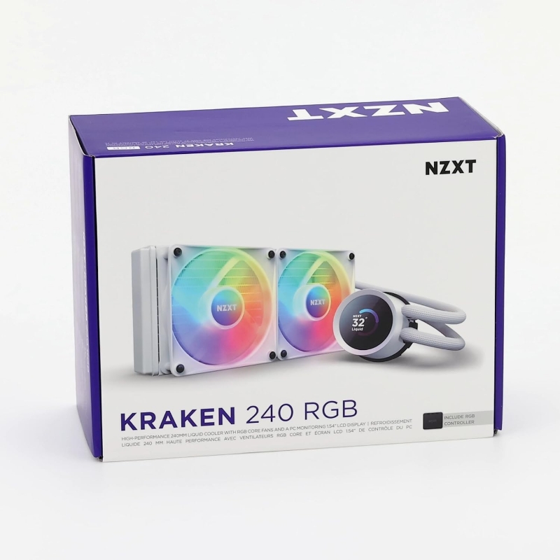 Picture of NZXT Kraken 240mm RGB AIO LCD Liquid Cooler White 1700/AM5 RL-KR240-W1