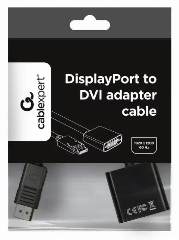 Picture of Gembird Display Port to VGA adapter cable black A-DPM-VGAF-02