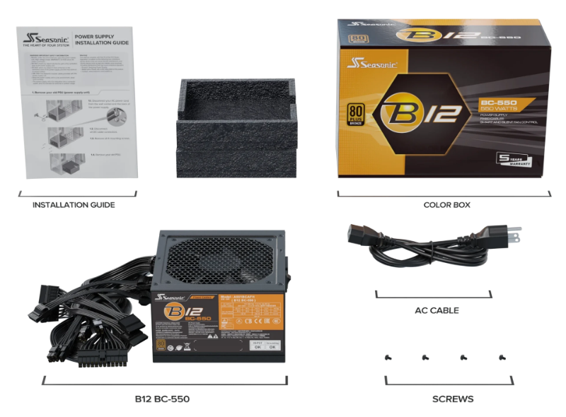 Picture of Seasonic B12 BC 550W - 80+ Bronze