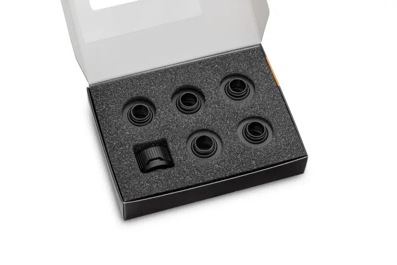 Picture of EKWB EK-Quantum Torque 6-Pack HDC 16 - Black EK-TORQUE-6PK-HDC-16-BK