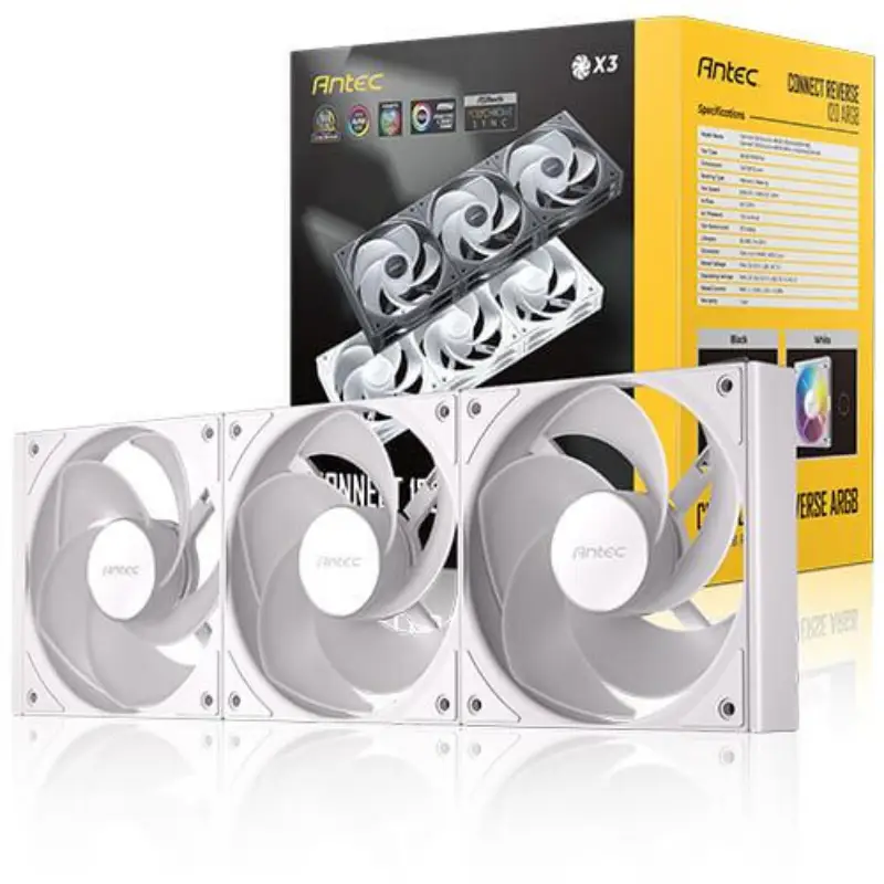 Picture of Antec C120R ARGB 3 - Pack  White 120MM Reverse Fans  0-761345-40049-7