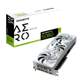 Picture of Gigabyte GeForce RTX 5080 Aero OC SFF 16GB GDDR7 Graphics Card White GV-N5080AERO OC-16GD