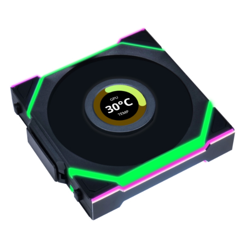 Picture of Lian Li Uni FAN SL Wireless LCD 120 Reverse Blade 3-Pack Black