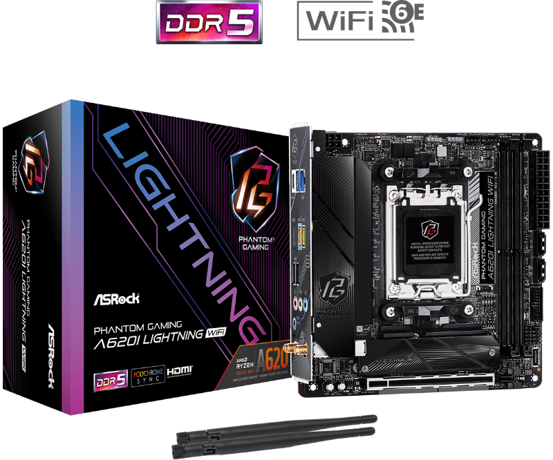 Picture of ASRock A620I Lightning WiFi AM5 mITX HDMI DDR5  90-MXBMN0-A0UAYZ