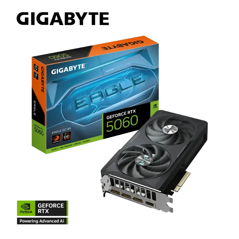 Picture of Gigabyte GeForce RTX™ 5060 Eagle  OC 8GB GDDR7  Graphic Card GV-N5060EAGLE OC-8GD 1.0