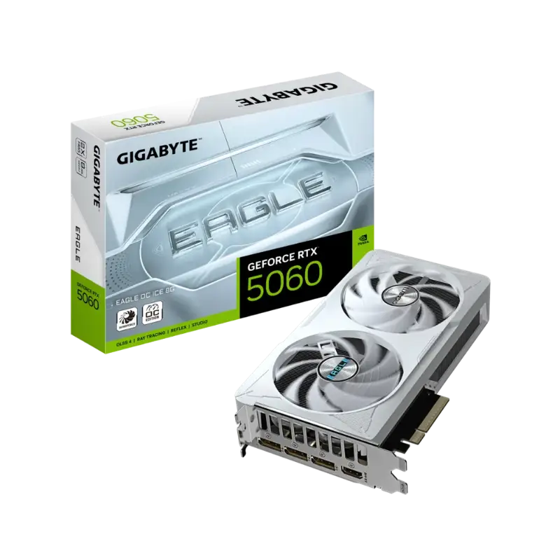 Picture of Gigabyte GeForce RTX™ 5060 Eagle OC ICE 8GB GDDR7  Grpahics Card GV-N5060EAGLEOC ICE-8GD 1.0