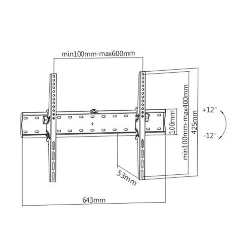 Picture of Gembird TV wall mount (tilt), 37”-70”  WM-70T-02