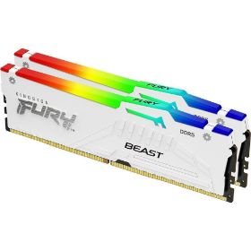 Picture of Kingston Fury Beast DDR5 64GB (2x32)   CL30 DIMM Kit of 2 FURY Beast White RGB EXPO KF560C30BWEAK2-64