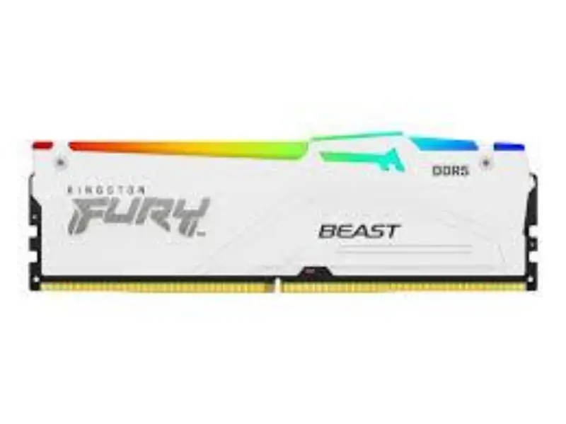 Picture of Kingston Fury Beast DDR5 64GB (2x32)   CL30 DIMM Kit of 2 FURY Beast White RGB EXPO KF560C30BWEAK2-64