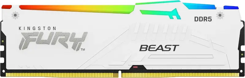Picture of Kingston Fury Beast DDR5 64GB (2x32)   CL30 DIMM Kit of 2 FURY Beast White RGB EXPO KF560C30BWEAK2-64