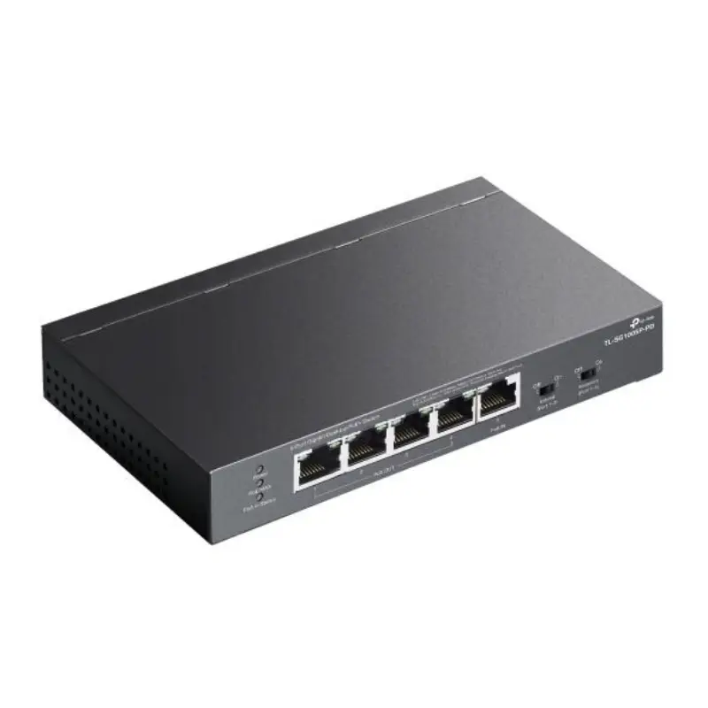 Picture of TP-Link TL-SG1005P-PD 5-Port Gigabit Desktop PoE+  Switch with 1-Port PoE In and 4-Port PoE+Out