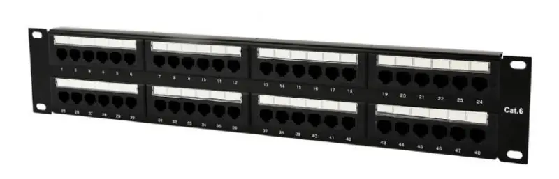 Picture of Gembird CAT.6 48 port patch panel with rear cable management  NPP-C648CM-001