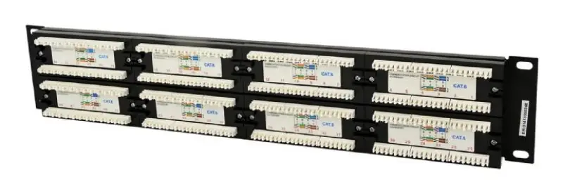 Picture of Gembird CAT.6 48 port patch panel with rear cable management  NPP-C648CM-001