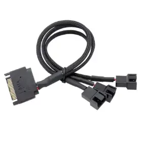 Picture of OEM Sleeved 27cm Cooler Cable SATA to 1Pin Fan with splitter Power Cable