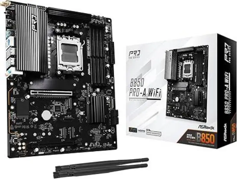Picture of ASRock AMD B850 Pro A WiFi 6E Socket AM5 Ryzen 9000, 8000 and 7000 Series DDR5 ATX Motherboard