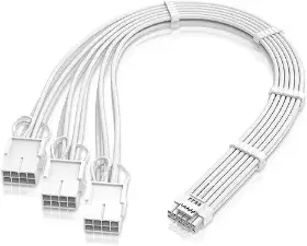 Picture of EZDIY-FAB GPU Power Sleeved Cable Extension 16-Pin (12+4) 12VHPWR PCIe 5.0 Male to 3x PCIe  8-pin for RTX series