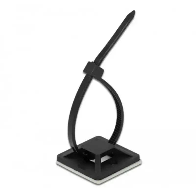 Picture of Delock 18672 Cable Tie Mount 20 x 20 mm  with Cable Tie L 100 x W 2.5 mm black