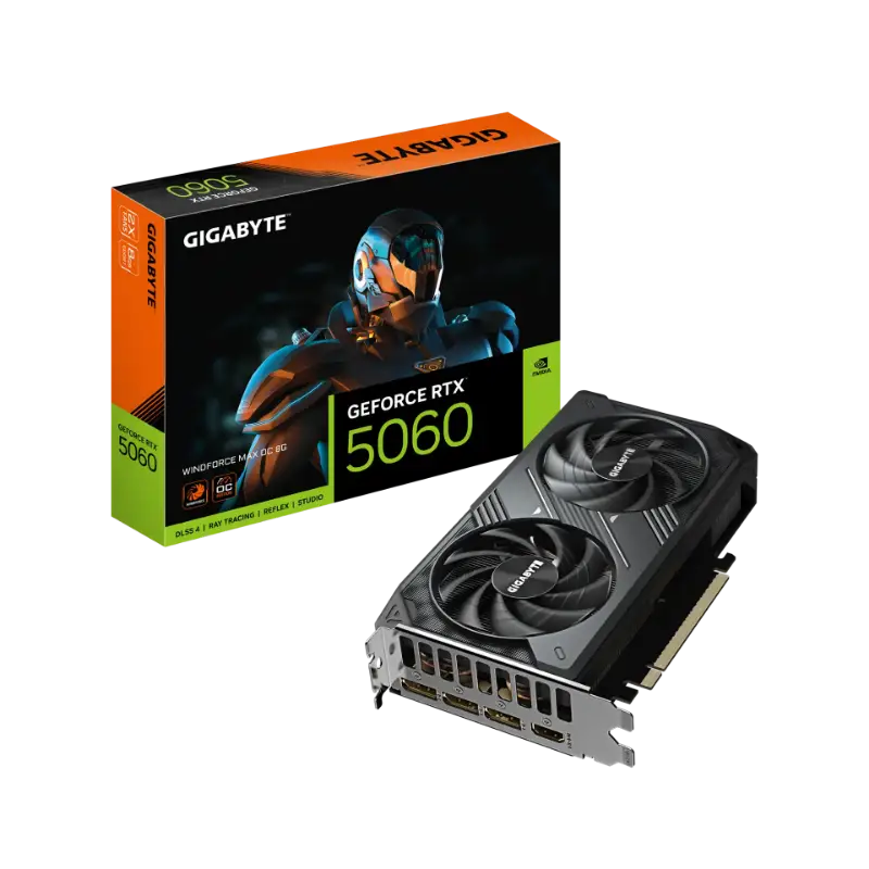 Picture of Gigabyte GeForce RTX™ 5060 WINDFORCE MAX OC 8G GV-N5060WF2MAX OC-8GD 1.0 Graphics Card
