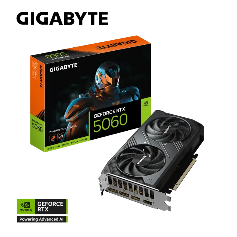 Picture of Gigabyte GeForce RTX™ 5060 WINDFORCE MAX OC 8G GV-N5060WF2MAX OC-8GD 1.0 Graphics Card