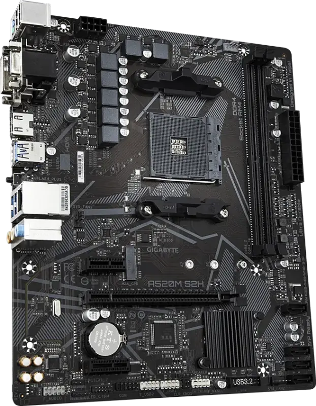 Picture of Gigabyte A520M S2H 1.3 AMD A520 Ultra Durable Motherboard