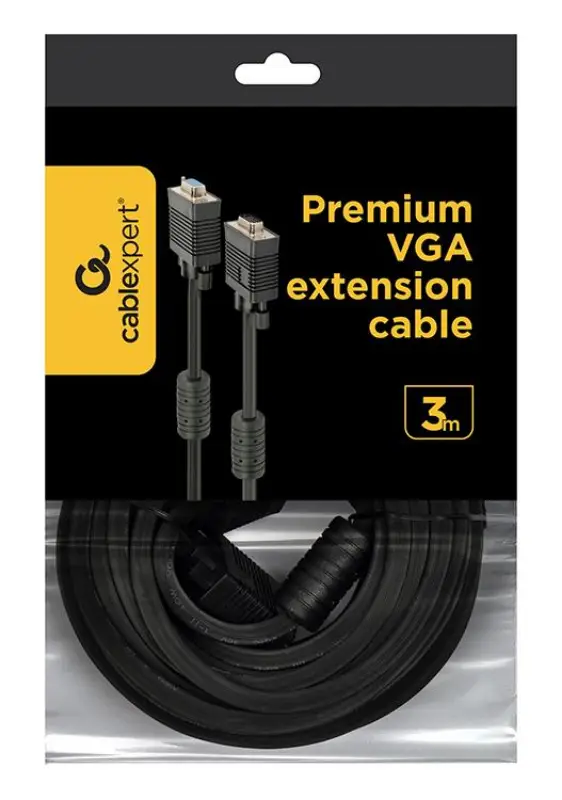 Picture of Gembird  Premium dual-shielded VGA cable with  ferrite cores ,3M CC-PPVGA-10-B