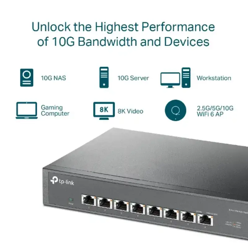 Picture of TP-Link TL-SX1008 8Port 10G Multi-Gigabit Desktop/Rackmount Switch