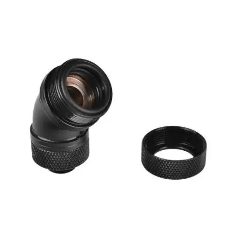 Picture of Thermaltake Pacific G1/4 PETG Tube 45 degree compression 16mm OD-Black Fitting CL-W096-CA00BL-A