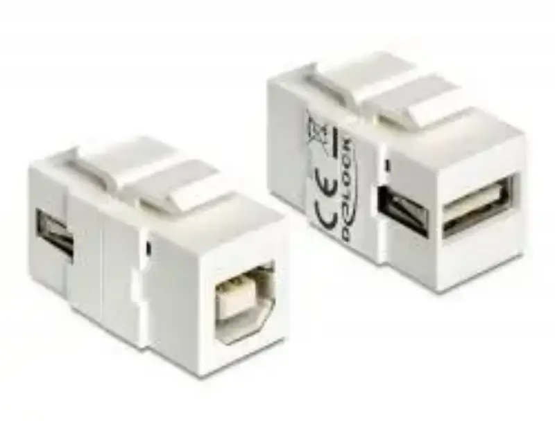Picture of Delock 86320 Keystone USB 2.0 A female > USB 2.0 B female white