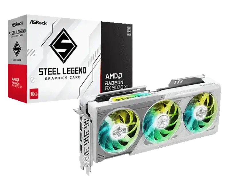 Picture of ASrock Radeon  RX9070XT SL 16G  RX  Steel Legend 16GB