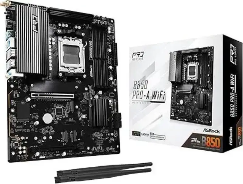 Picture of ASRock AMD B850 Pro A WiFi 6E Socket AM5 Ryzen 9000, 8000 and 7000 Series DDR5 ATX Motherboard