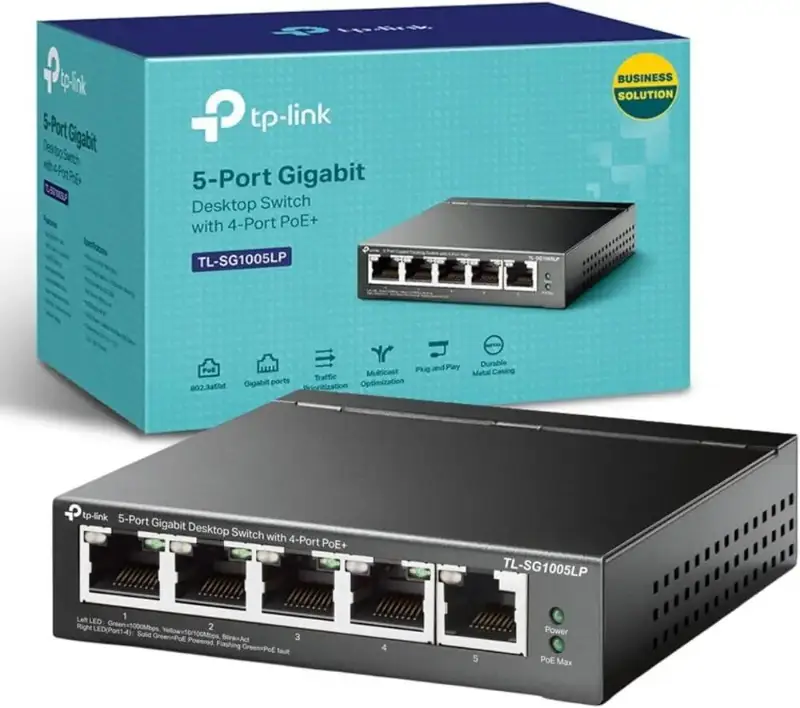 Picture of TP-Link TL-SG1005LP 5-Port Gigabit Desktop Switch with 4-Port PoE+