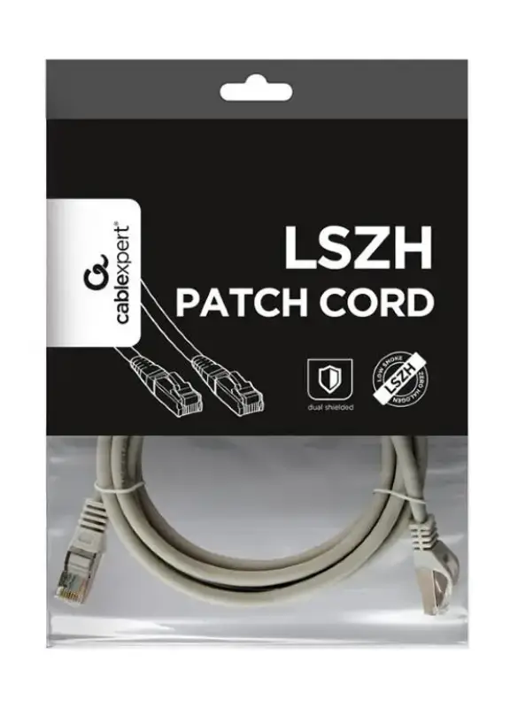 Picture of Gembird CAT6A LSZH patch cord, grey, 2 m PP6A-LSZHCU-2M