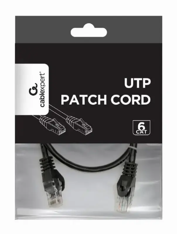 Picture of Gembird CAT6 UTP Patch cord 5m Black PP6U-5M/BK