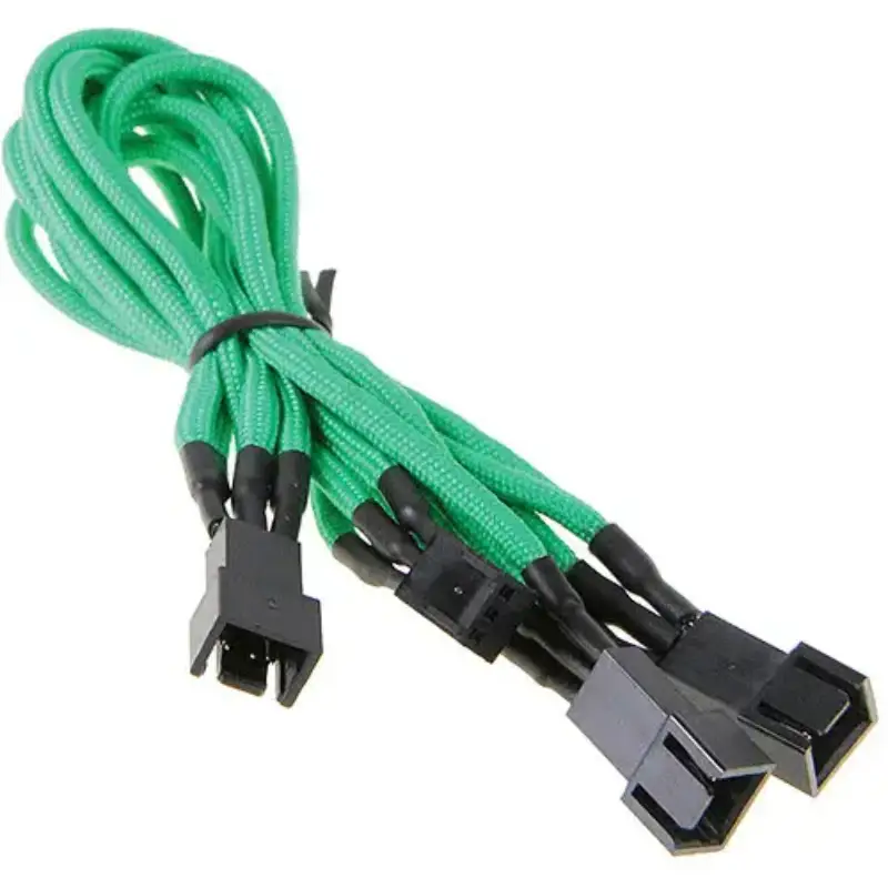 Picture of BitFenix 3-Pin 3x 3-Pin Adapter 60cm Sleeved Green/Black