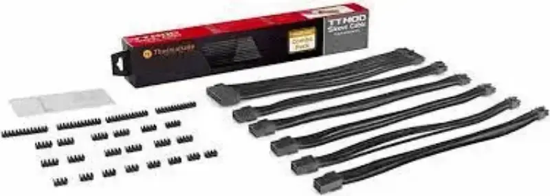 Picture of Thermaltake TTMOD Sleeved PSU Extension Cable Set Black & White