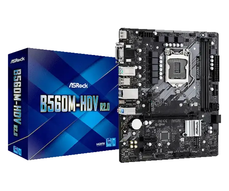 Picture of ASRock B560M-HDV R2.0 2DDR4 4SATA3 Motherboard