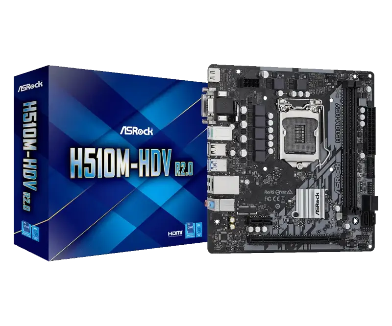 Picture of ASRock H510M-HDV 2DDR4 4SATA3 R2.0 90-MXBGS0-A0UAYZ
