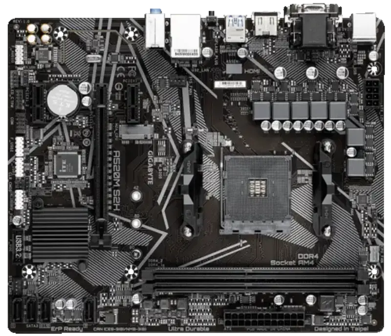 Picture of Gigabyte A520M S2H AMD Socket AM4 Micro ATX Motherboard GAA52MS2H-00-G12