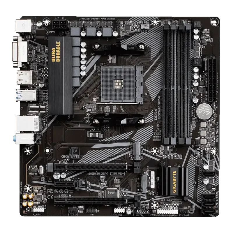 Picture of Gigabyte B550M DS3H Micro ATX Motherboard GAB55MDSH-00-G14